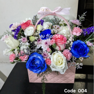 Special blue rose flower hand bag - 004