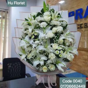 white beauty corporate Bouque, Hu Florist- 0040